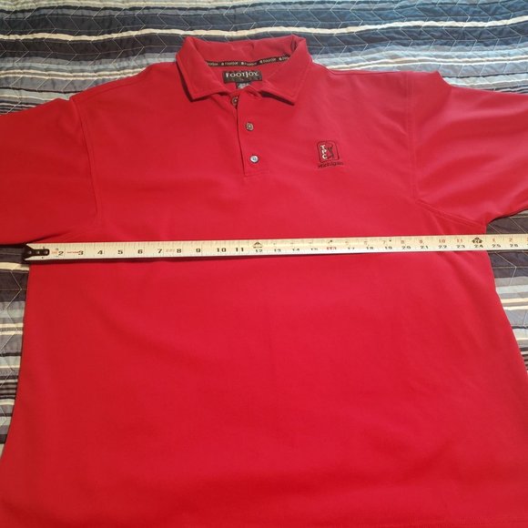 FootJoy FJ Sz L Large TPC Michigan Logo Mens Red Golf Polo Shirt - Picture 8 of 10